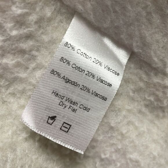 BELLA LUXX Longline Zip Tunic Jacket Size Small White Black Textured Knit Fleece - Picture 7 of 8